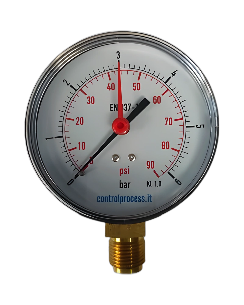 Series MPI in ABS adjustable red set pointer - Pressure gauge nominal size 80 mm